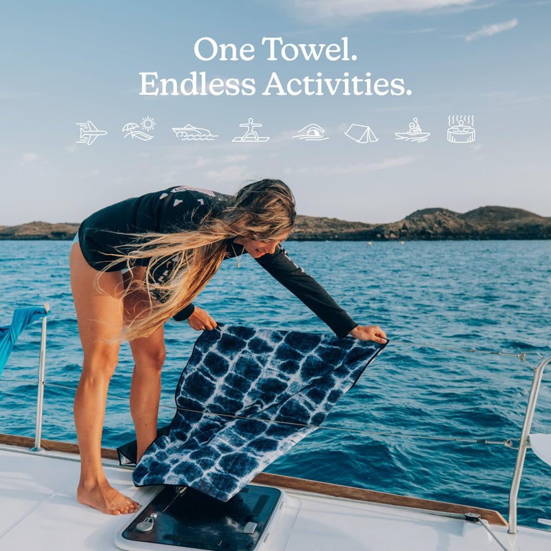 Nomadix Original Towel - Perfect for Beach, Pool, Travel, Camping, Yoga - Made with Recycled Materials - Super Absorbent - Sand Resistant - Poolside Black - 72.5x30 - Image 5